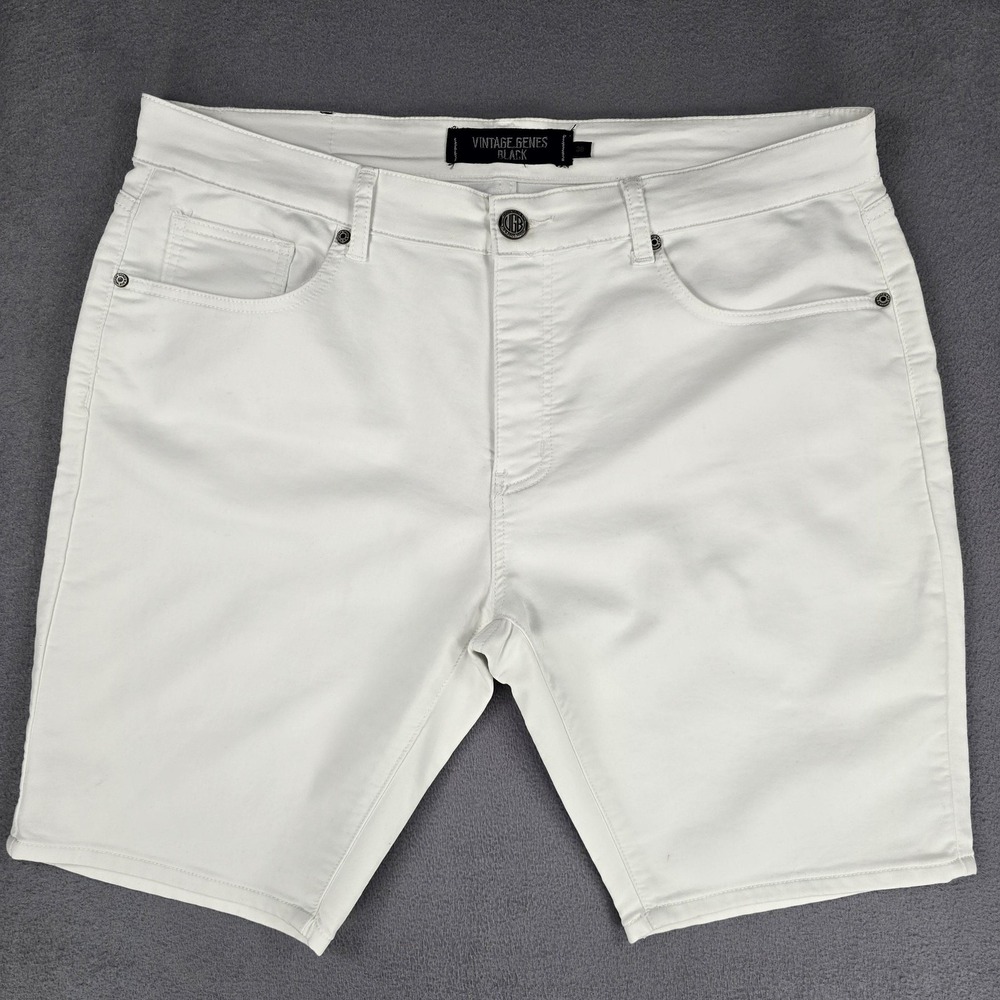 VGB Shorts Mens 38 White Stretch Denim Bermuda Summer Yacht Boat Cruise Casual